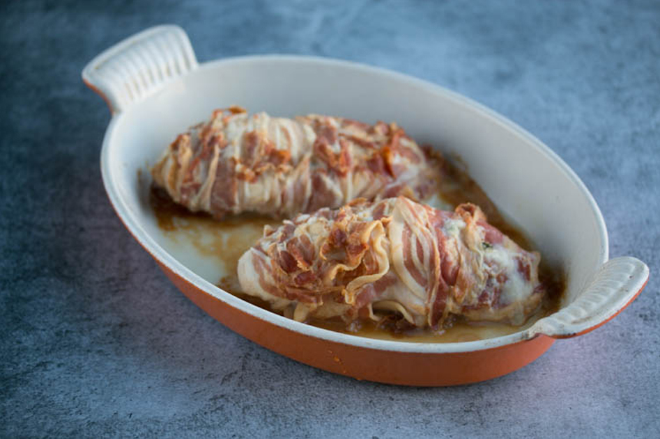 Vleeschwaar vleeswaren recept perfecte kipfilet met gorgonzola en spek
